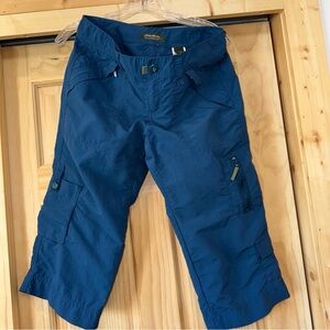 Eddie Bauer Blue Cargo Capri Pants 12